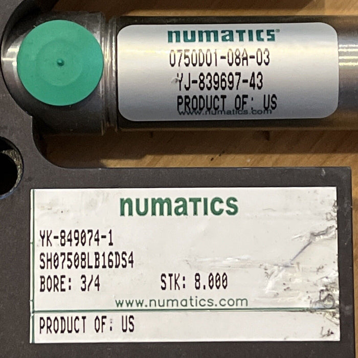 Numatics SH07508LB16DS4 Pneumatic Linear Slide Table 3/4” Bore 0750D01-08A-03