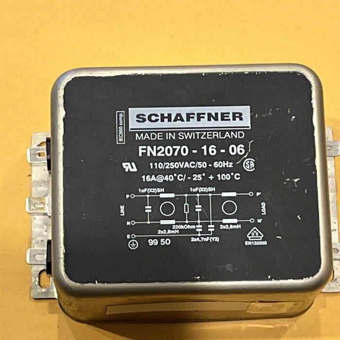 SCHAFFNER LINE FILTER FN2070-16-06 110/250VAC 50/60Hz 16A@40°C / 25/100/21