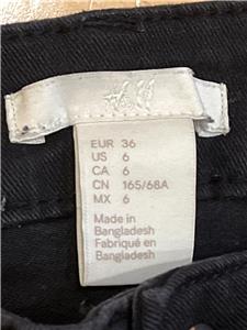 Womens H&M 6 Black Jeans Cotton/Spandex Skinny