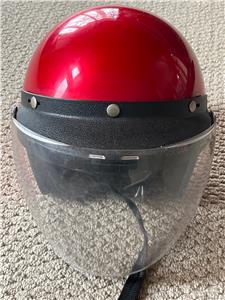 Vintage Red Motorcycle Snowmobile Helmet