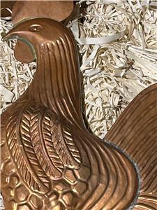 Large 3D Copper Rooster WeatherVane Primative Vintage Antique Hand Made Copula
